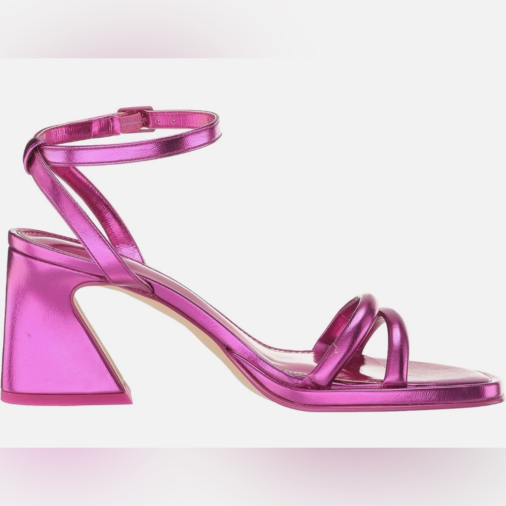 Pink metallic heels